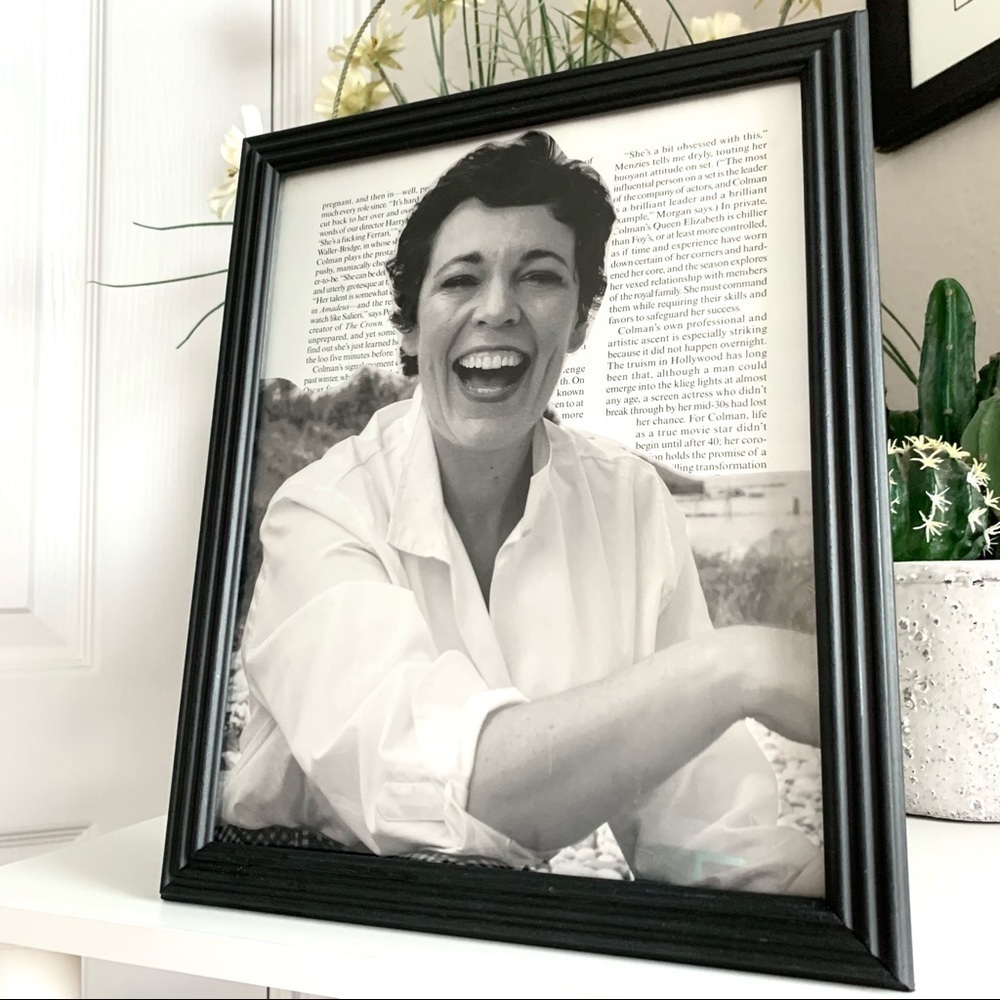 Olivia Colman Black and White Editorial Portrait Collage Wall Art Classic Film